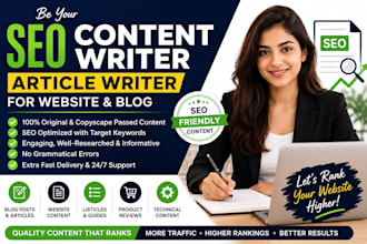 be your SEO content writer article writer  for website and blog
