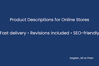 write product descriptions for your online store