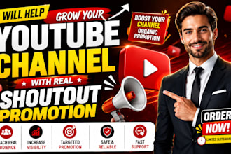 grow your youtube channel with real shoutout promotion