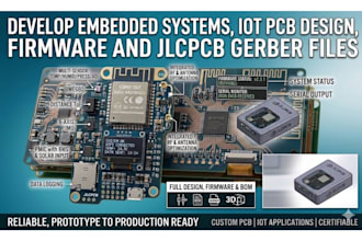 develop embedded systems, iot pcb design, schematic firmware and gerber files