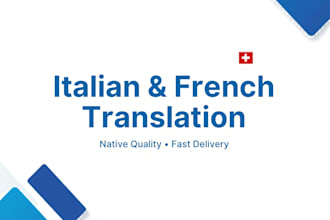 translate and write professional texts in italian and french