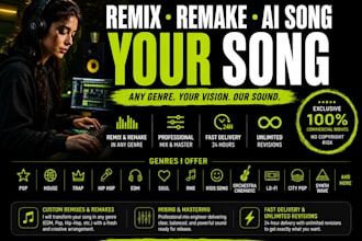 create backing track, remix remake ai song, cover song for any genre