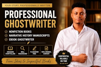 ghostwrite nonfiction books, narrative history manuscript, ebook ghostwriter