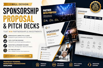 design professional event sponsorship proposal pitch deck investor presentation