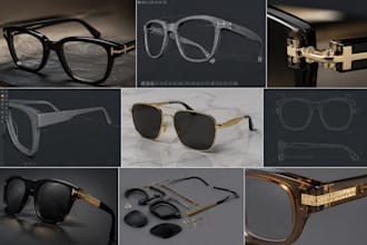 design 3d eyewear and sunglasses manufacturing ready luxury eyewear cad model