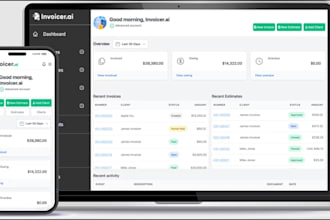 develop ai invoice generator app, billing tracker app, payment reminder app