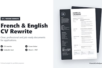 rewrite your french or english CV for job applications