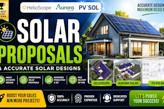 solar proposals and accurate solar designs, helioscope, aurora solar, pv solar