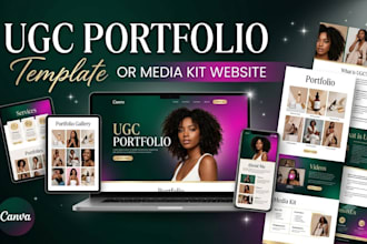 design a ugc portfolio website in canva landing page and media kit