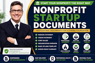 create nonprofit startup documents and mission statement