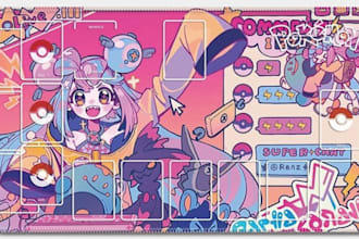 design custom playmat, board game art, tcg mtg card illustration