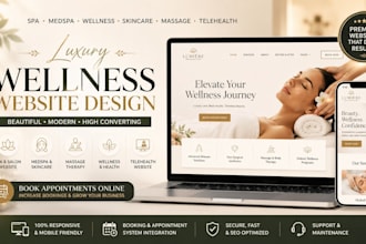 do luxury spa salon website, massage therapy, medspa, wellness, skincare website