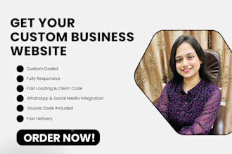 design a responsive and modern business website for small business and startups