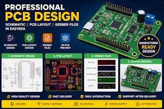design pcb, schematic, gerber files, and circuit in easyeda