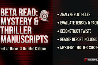 beta read mystery, thriller for tension, plot holes, twists