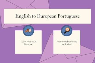 professionally translate english to native european portuguese