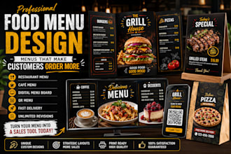 design restaurant menu, cafe menu, food flyer