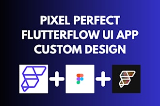 create a pixel perfect flutterflow UI app with custom design and animations