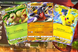 custom pokemon cards, trainer cards, fakemon, logo mascot and pokemon art