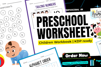 design children workbook, preschool worksheet, kids activity book amazon kdp