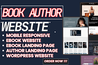 design ebook author website book author ebook landing page wordpress website