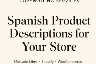 spanish product descriptions writer for online stores
