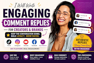 write engaging  comment replies for creators and brands