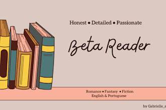 be your beta reader for romance fantasy and fiction books