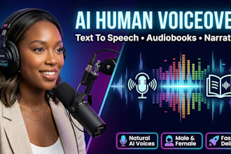 create natural ai human voiceovers and text to speech audiobook narration
