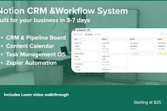 set up a notion CRM system and workflow automation