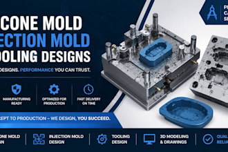create silicone mold, injection mold, and tooling designs