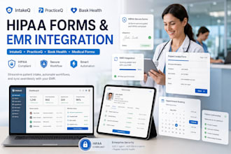 build hipaa form, emr integration, intakeq, medical form, practieq, bask health