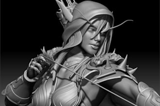 reference sheet to full 3dprinting,sculpt human figures,stl,3d warrior character