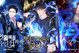 draw custom webtoon cover art comic cover and manga cover illustration