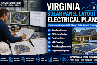 prepare virginia solar panel layout drawings pv system mep plan electrical plans