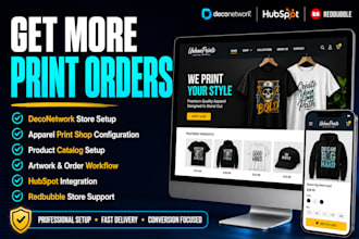 build professional deconetwork store for apparel print business