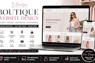 boutique website design,studio website design, fashion boutique website,clothing