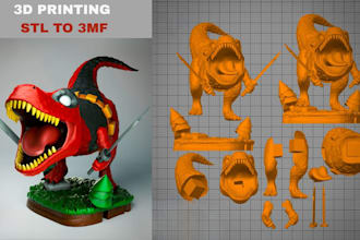 split and prepare multicolor model stl to 3mf for bambu lab ams in 3d printing