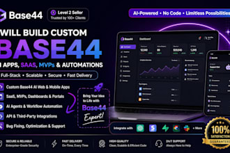 build a custom base44 ai saas app, dashboard, or automation workflow