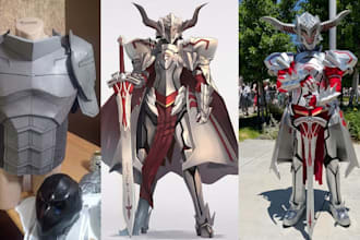 design wearable cosplay creation model anime cosplay armor 3d priniting