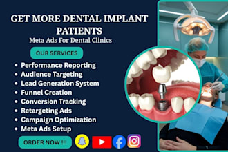 generate dental implant leads and patients using meta ads system