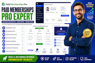 setup paid membership pro website with recurring subscriptions and gated content