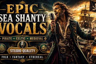 sing epic male sea shanty, pirate, folk, irish celtic, medieval, ethereal vocals