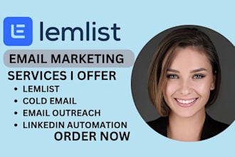 setup lemlist cold email outreach campaign to book meetings and generate lead
