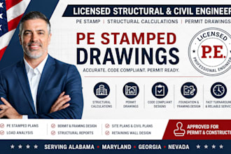 provide permit drawing with licensed engineer pe stamp florida washington