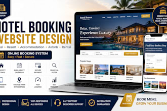 design hotel booking website accommodation rental, airbnb website,resort website