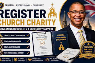 handle church charity registration and governing documents support