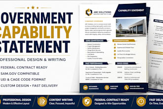 design a professional government capability statement for federal contracts
