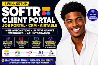 do softr client portal job portal n8n ai airtable automation crm webhook web