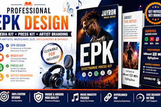 design music press kit, artist epk and media kit design for your music brand